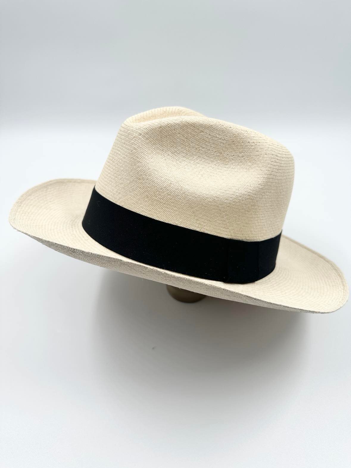 Ægte Montecristi Fedora Panama Hat med en kvalitet på 19-20 fletninger pr. inch - unik og håndflettet i Ecuador