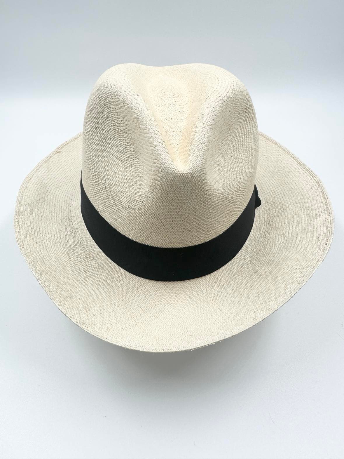 Ægte Montecristi Fedora Panama Hat med en kvalitet på 19-20 fletninger pr. inch - unik og håndflettet fedora
